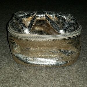 Gold Victoria secret makeup bag